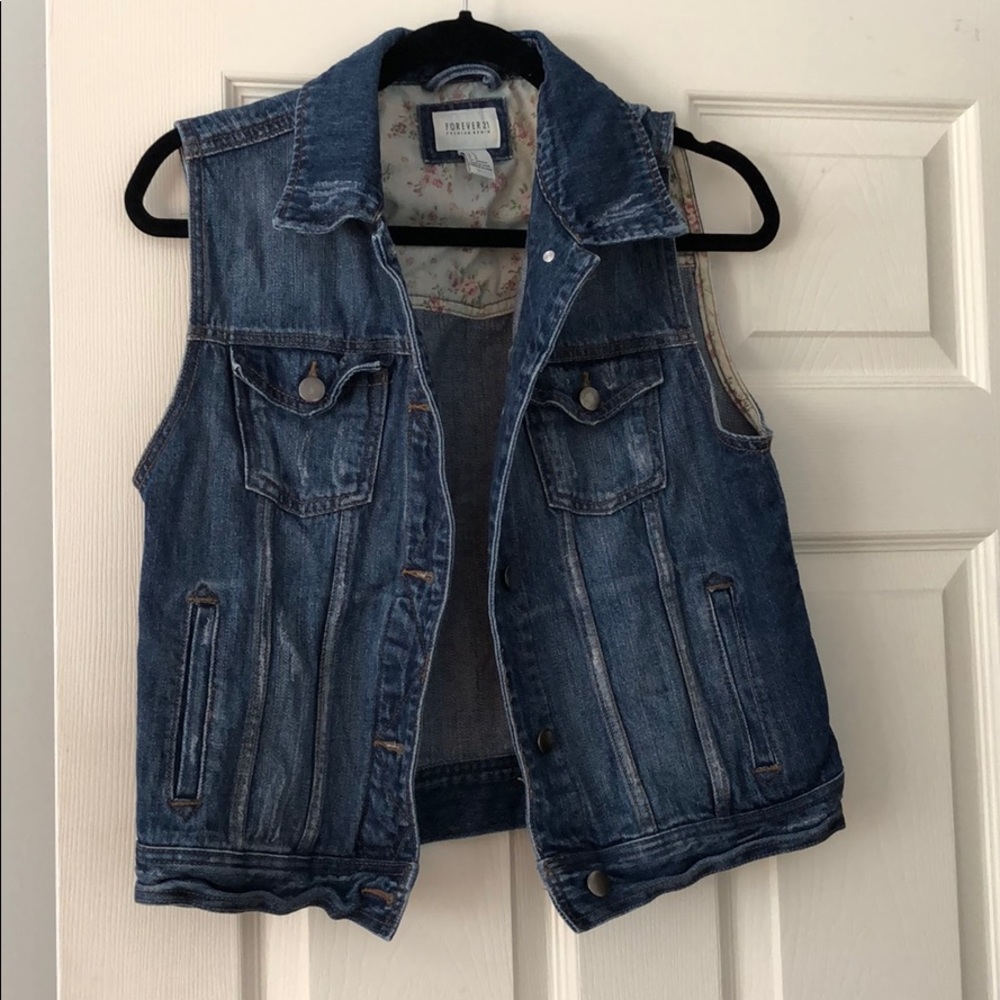 Forever21 Distressed Denim Vest